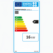 GEMA Shop Energieeffizienzlabel für DEFRO NEXTPILL 16 Plus Pelletkessel mit A+ Einstufung und 16 kW Leistung