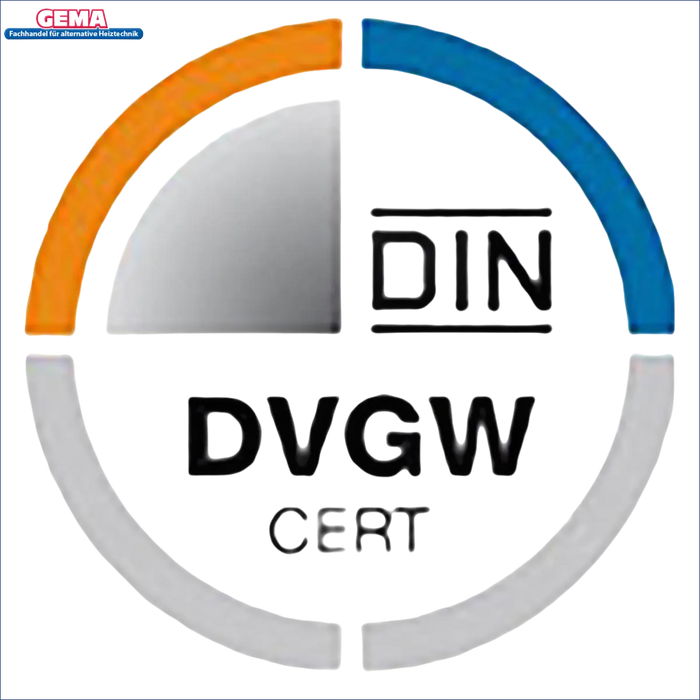 DIN DVGW CERT Logo auf PTFE Gewindedichtband DIN EN 751-3 Klasse FRp