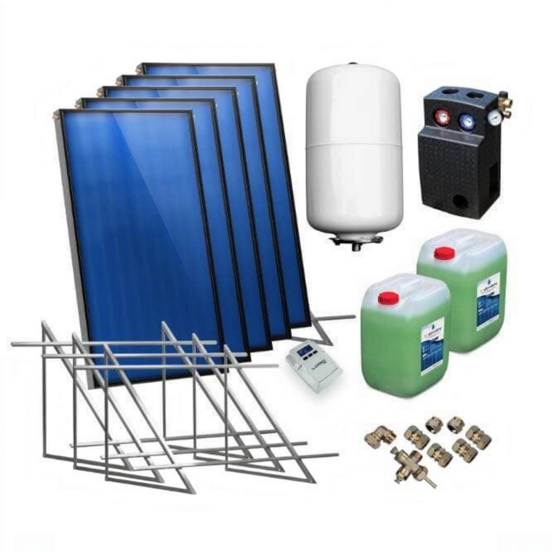 Solarpaket Flachkollektoren AMX2.85 14,35 m² für Flachdach - GEMA Shop