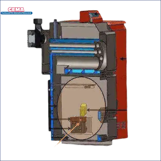 Grafik des Pelletkessel Thermoflux mit Liter Anschluss Paket und Hygienespeicher
