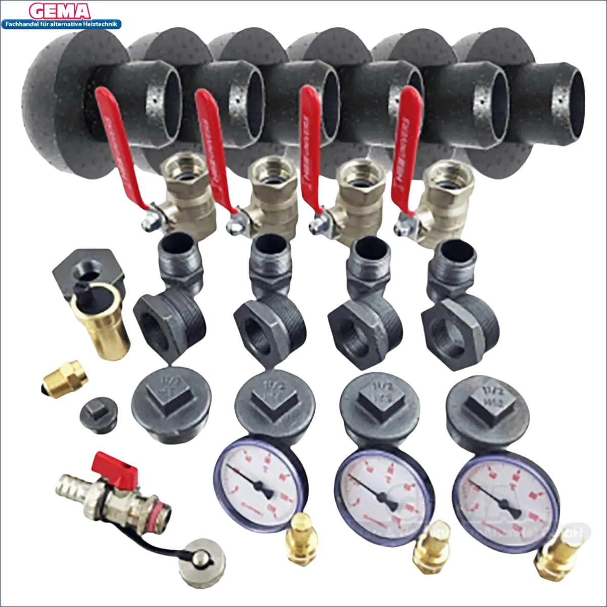 Plumbing manifold mit Ventilen und Armaturen für Thermoflux Pelling 25/230 Hygienespeicher
