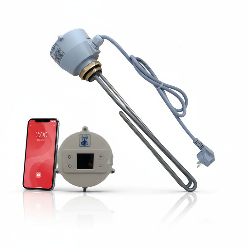 GEMA Elektroheizstab Edelstahl Heizpatrone Smart mit WLAN 2 kW 230 V 1 1/2 Zoll