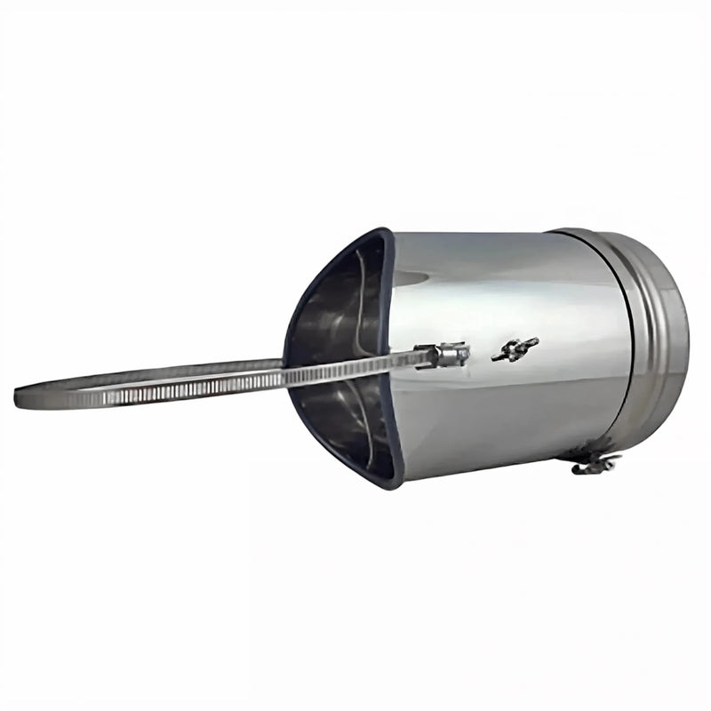 Zugbegrenzer Edelstahl Universal mit Rauchrohradapter und Dichtlippe 120 - 200mm - GEMA Shop